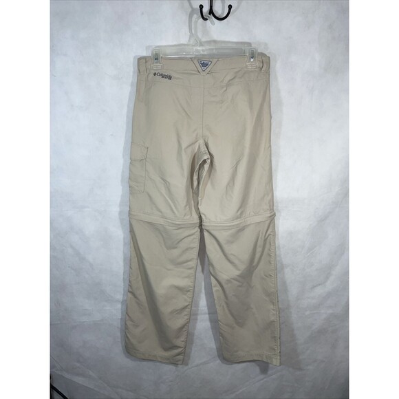 Columbia PFG Omni-Shade Cargo Zip Off Pants Shorts Size L Beige Women - Picture 3 of 12